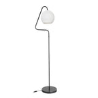 Lampada da terra 160h cm a stelo colore grigio e paralume tessuto bianco - Yumak MDL4256
