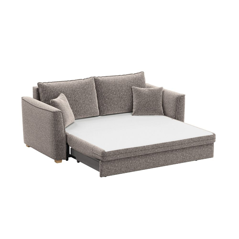 Divano 3 posti con letto estraibile e contenitore in tessuto tortora 180x93x97H Cosy