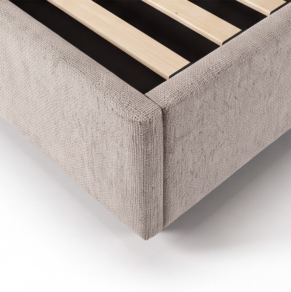 Letto matrimoniale contenitore 180x200 tessuto idrorepellente Aragon tortora Ascoli