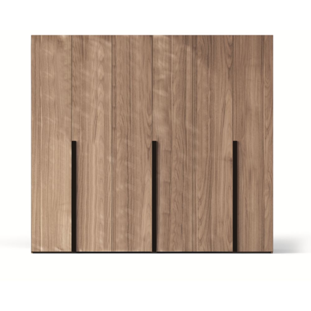 Armoire à 6 portes battantes couleur noyer américain 276x250H cm - Coco
