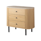 Comodino con top effetto travertino e fianchi listellati colore rovere oak 80 cm Fabia03A