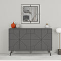Madia con disegno geometrico e 4 ante 123 cm color antracite - Dune