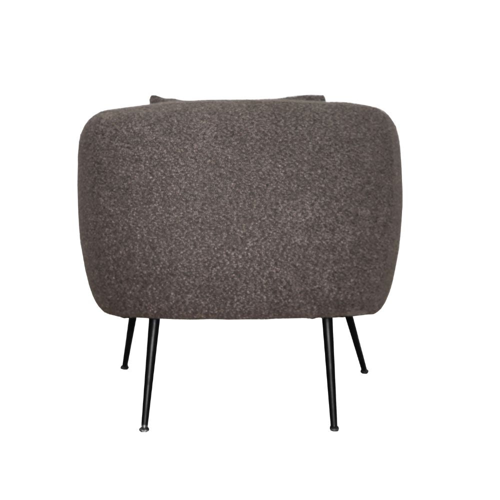 Poltrona in tessuto grigio topo e gambe colore nero Nuvia