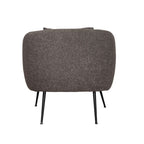 Poltrona in tessuto grigio topo e gambe colore nero Nuvia