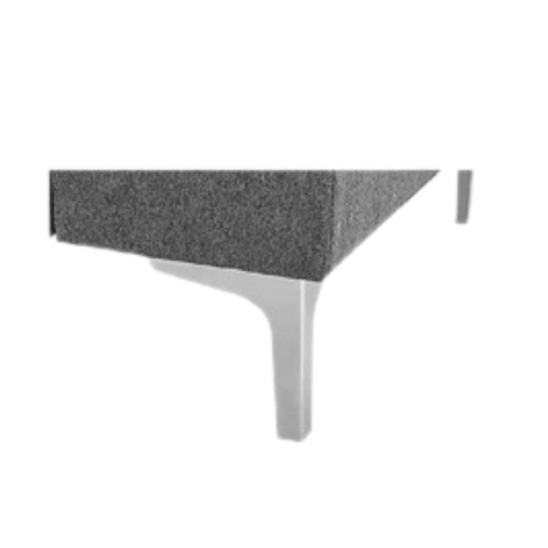 Divano angolare sinistro tessuto grigio blu con bracciolo porta oggetti 218X172X87H - Dina