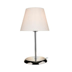 Lampada da tavolo in metallo e paralume tessuto Elva