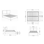 Letto matrimoniale con contenitore in tessuto tortora Vogue