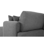 Canapé avec méridienne réversible et assise coulissante en tissu gris foncé 307 cm - Koda