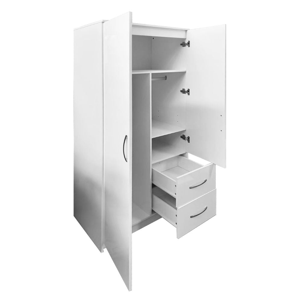 Armadio multiuso 2 ante e 2 cassetti 76x50x180H colore bianco Niceville