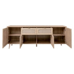 Madia a 4 ante e 2 cassetti 180x70h cm colore effetto vimini - Bali 51B