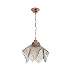Suspension 54h en cuivre et verre fumé Volga