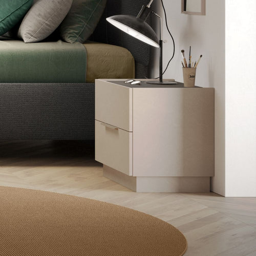 Comodino 50 cm con 2 cassetti colore cashmere - Musto