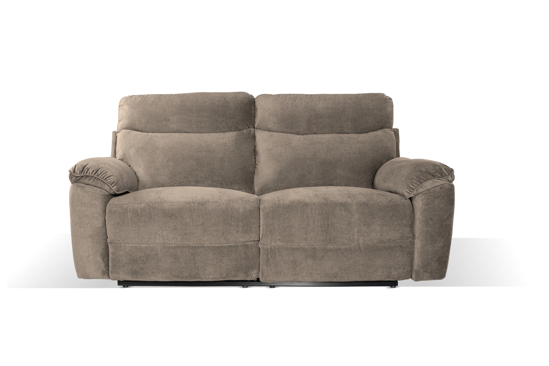 Elektrischer 3-Sitzer-Relaxsofa, Stoff Barrel21 Taupe Boston 200x100x102H