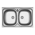 Lavello da appoggio 2 vasche con alzatina inox Mediterraneo802