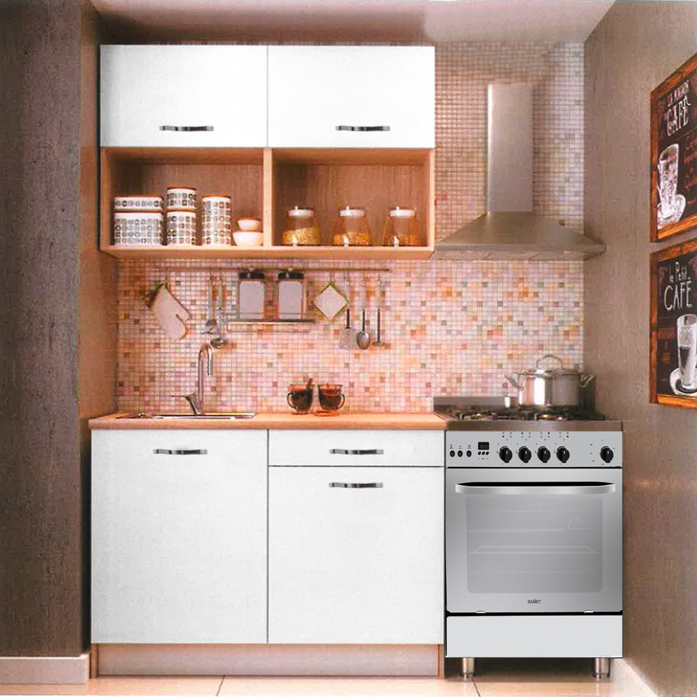 Cucina 120 cm rovere e bianco opaco con lavello incluso Cuneo