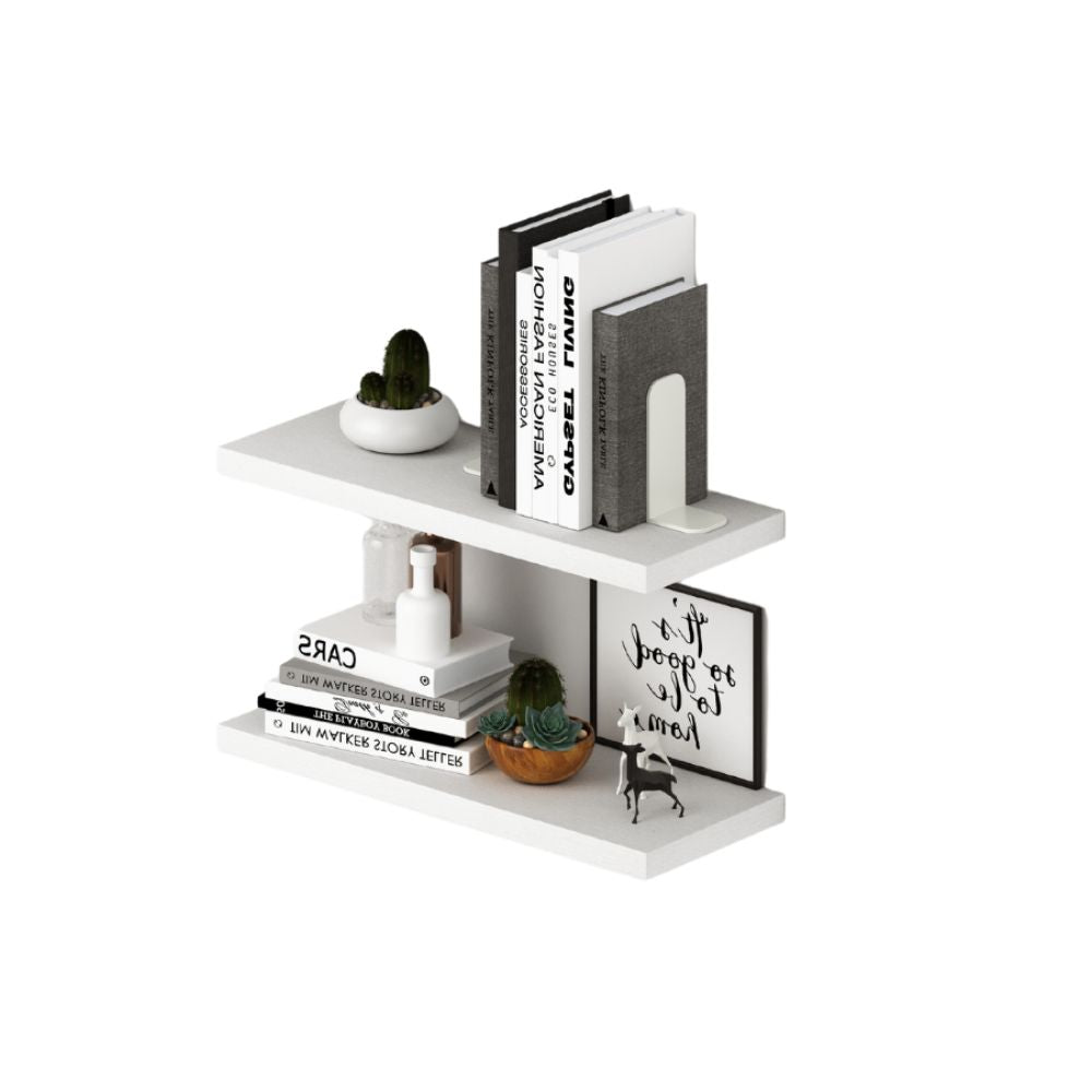 Coppia mensole colore bianco frassinato 90x23 cm