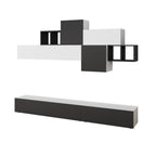 Parete attrezzata 260cm colore bianco e antracite Tromen