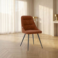Lot de 2 chaises rembourrées tissu couleur rouille et pieds en métal noir - Cascade