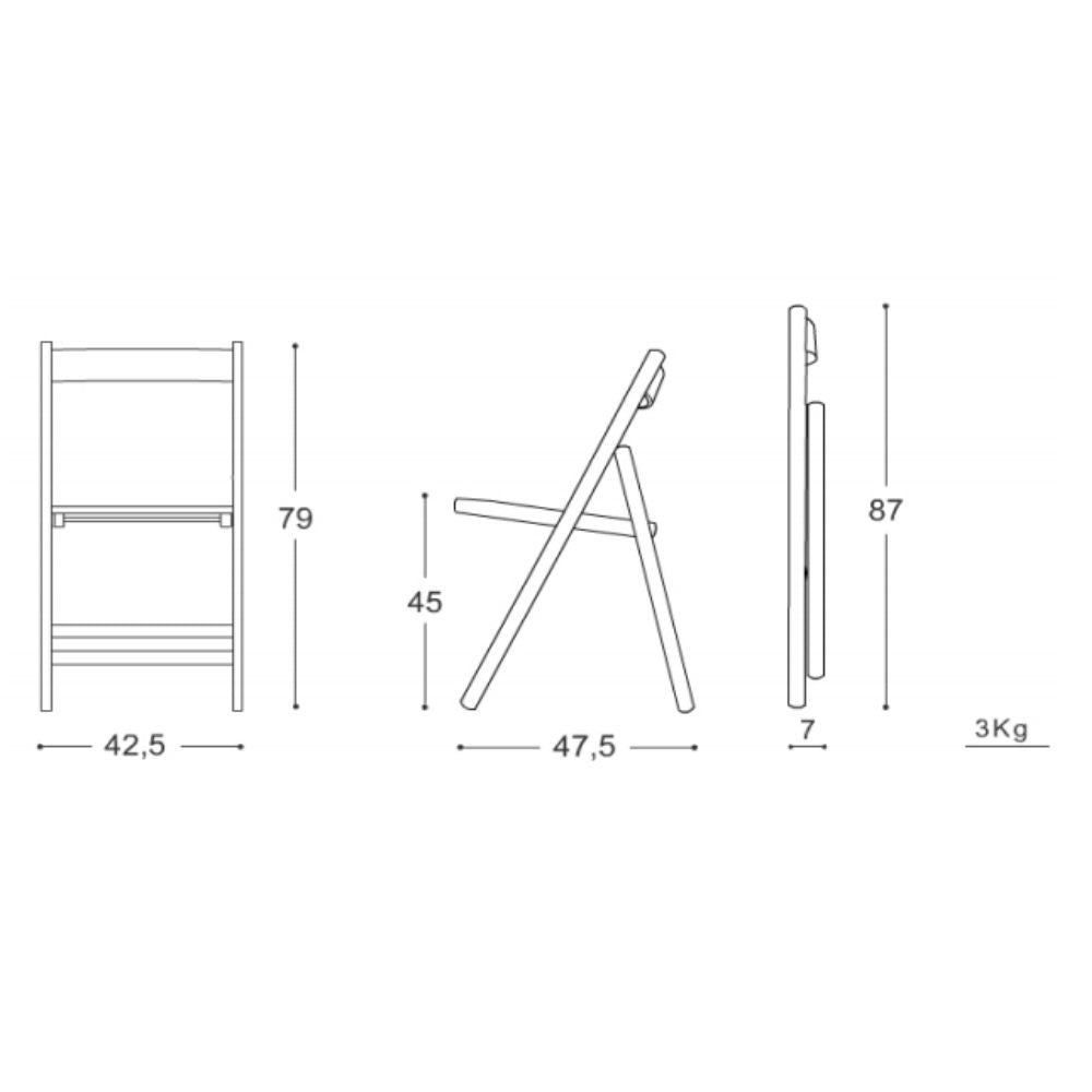 Sedia pieghevole Penelope in legno blu