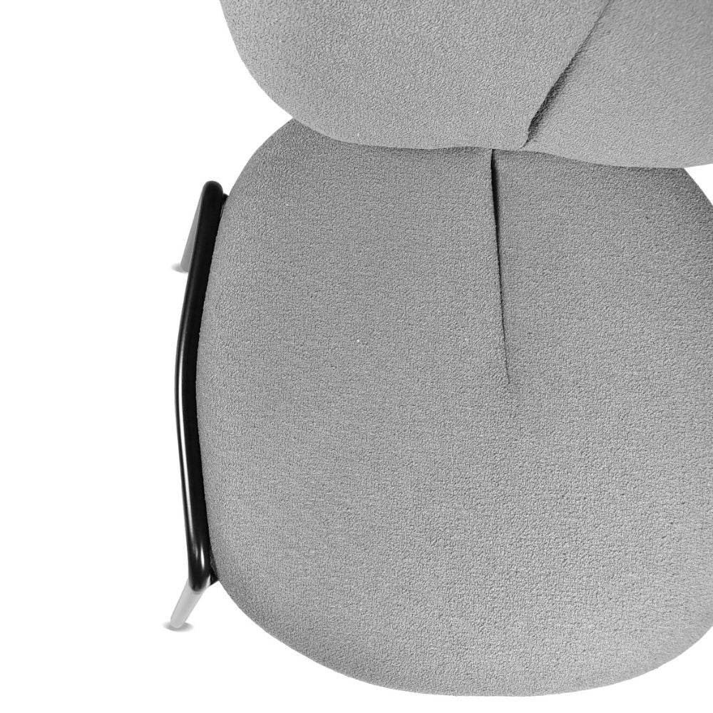 Set 2 Esszimmerstühle, Stoffbezug grau 53x94h cm - Sirio