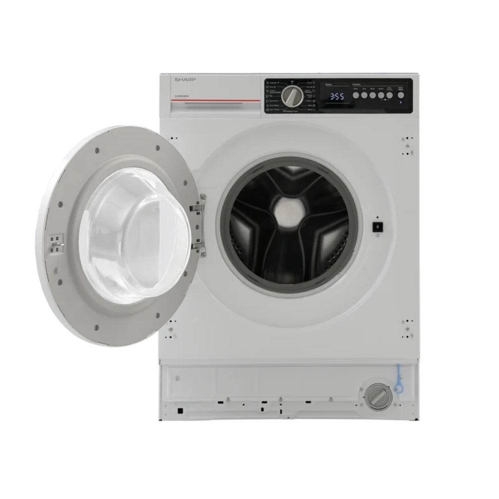 Lavatrice integrata 8 kg 1400 RPM classe A con tecnologia a vapore Sharp ES-NIB814BWNA-IT