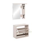 Mobile ingresso con specchio, appendiabiti e scarpiera colore beige Limone41A