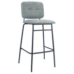 Sgabello Ross in ecopelle grigio con gambe nere