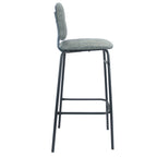 Sgabello Ross in ecopelle grigio con gambe nere