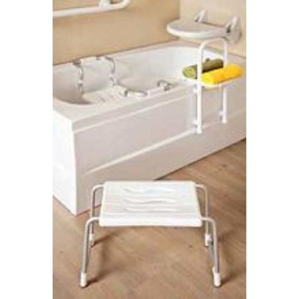 Sgabello per vasca da bagno o doccia bianco KV02 capacità di carico 150 kg