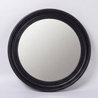 Specchio decorativo rotondo da parete 45x45 cm nero con bordo interno perlinato MR512