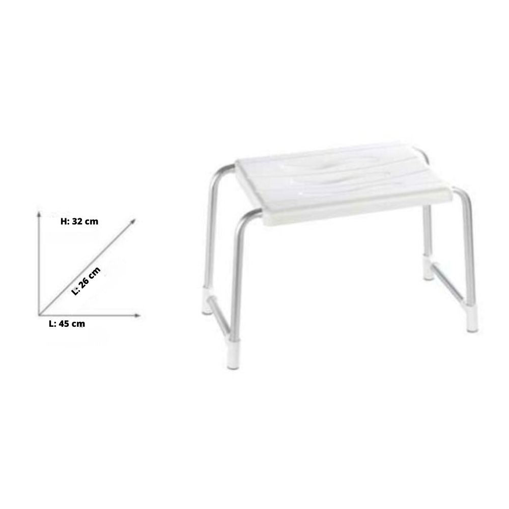 Sgabello per vasca da bagno o doccia bianco KV02 capacità di carico 150 kg