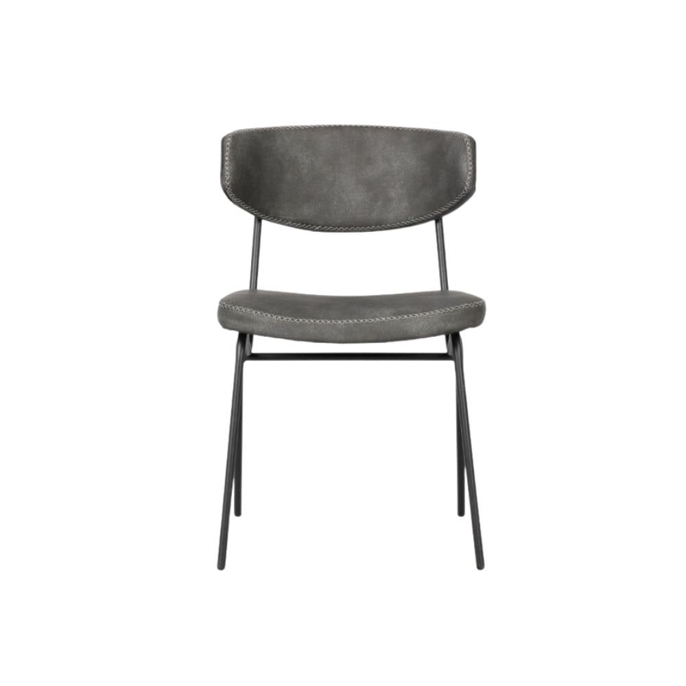 Sedia grigio vintage con gambe in metallo nero Callisto