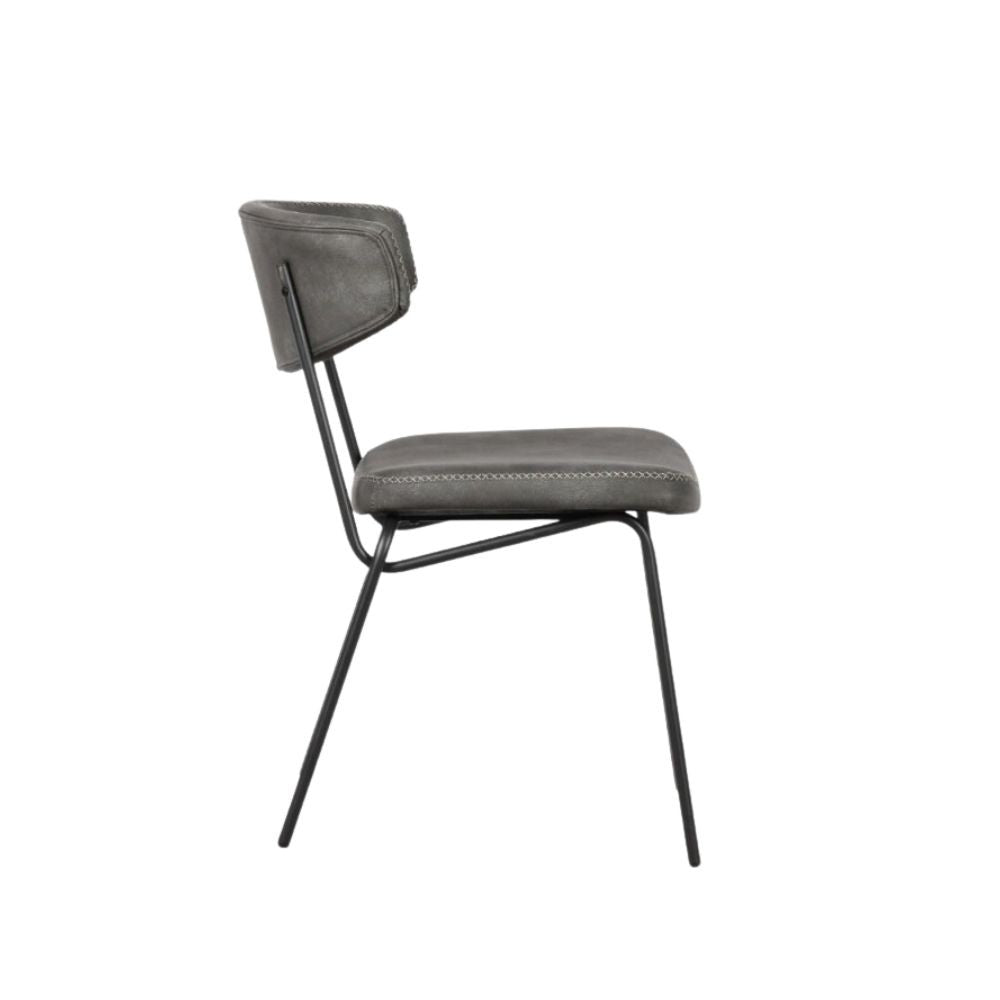 Sedia grigio vintage con gambe in metallo nero Callisto