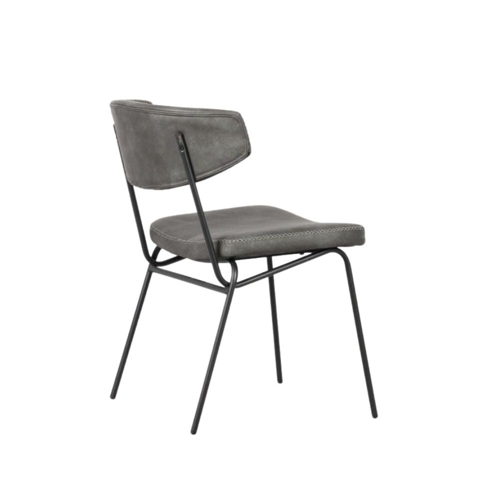 Sedia grigio vintage con gambe in metallo nero Callisto