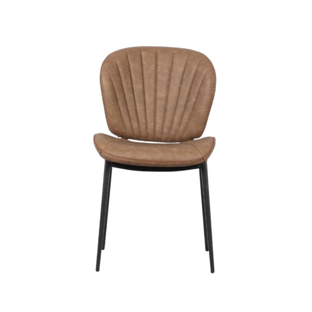 Sedia con gambe in metallo nero colore tortora vintage Elice