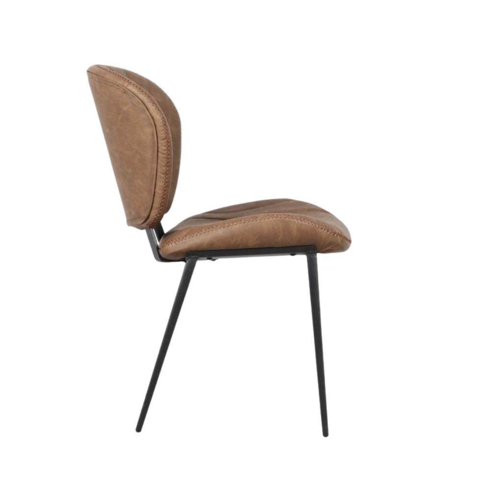 Sedia con gambe in metallo nero colore tortora vintage Elice