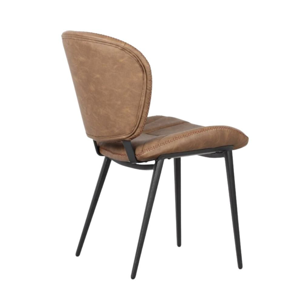 Sedia con gambe in metallo nero colore tortora vintage Elice