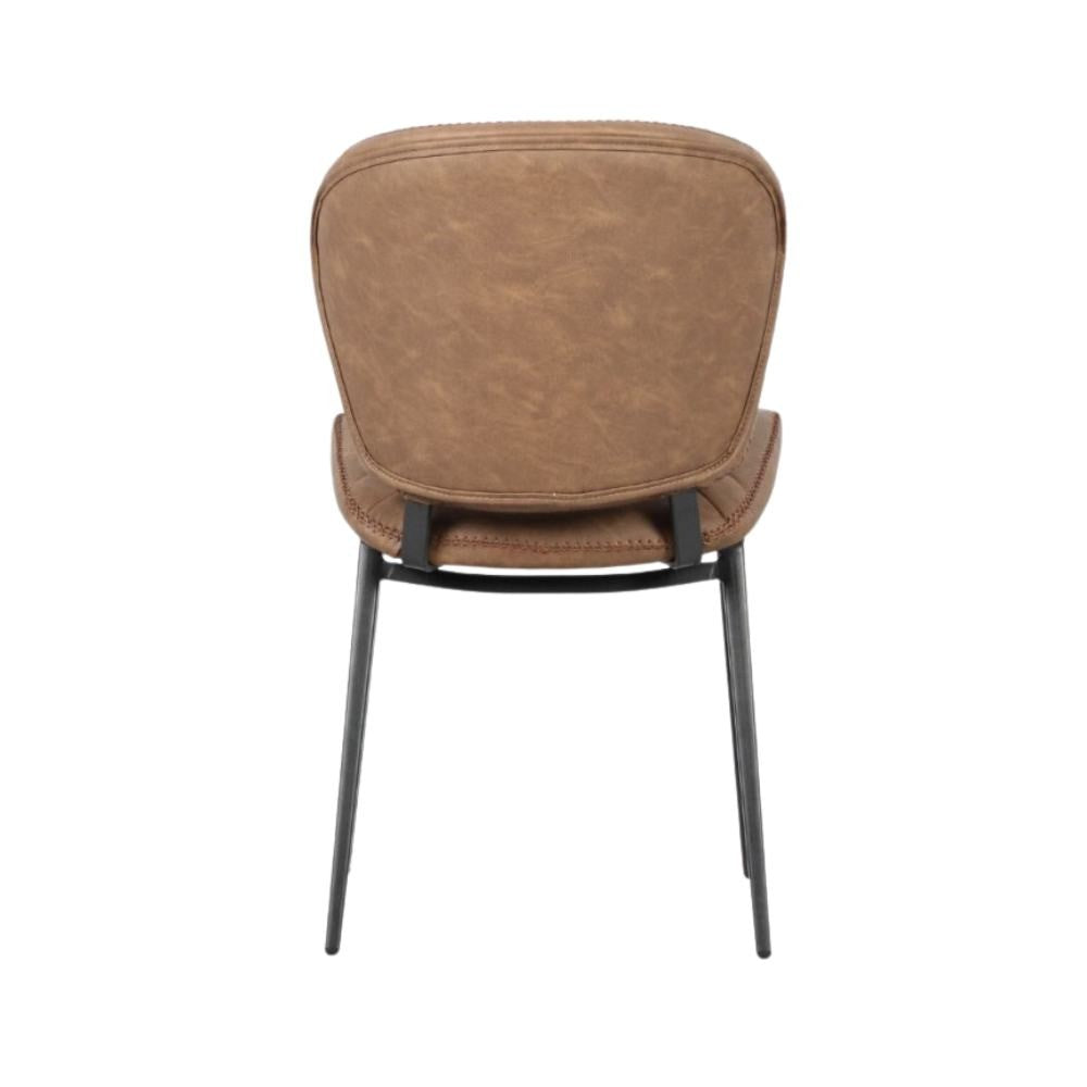 Sedia con gambe in metallo nero colore tortora vintage Elice