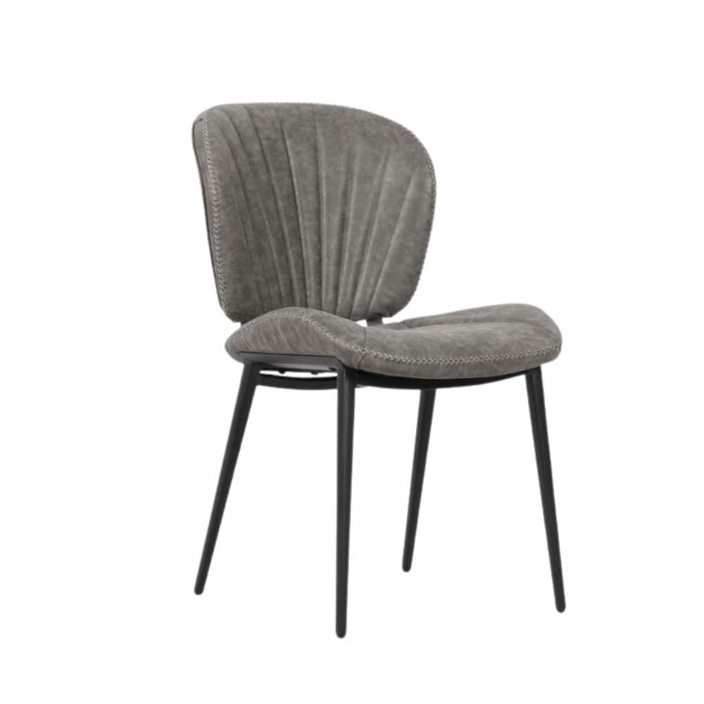 Sedia con gambe in metallo nero colore grigio chiaro Elice