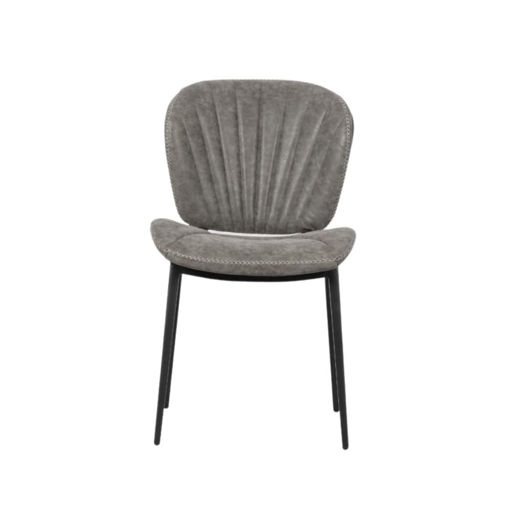 Sedia con gambe in metallo nero colore grigio chiaro Elice