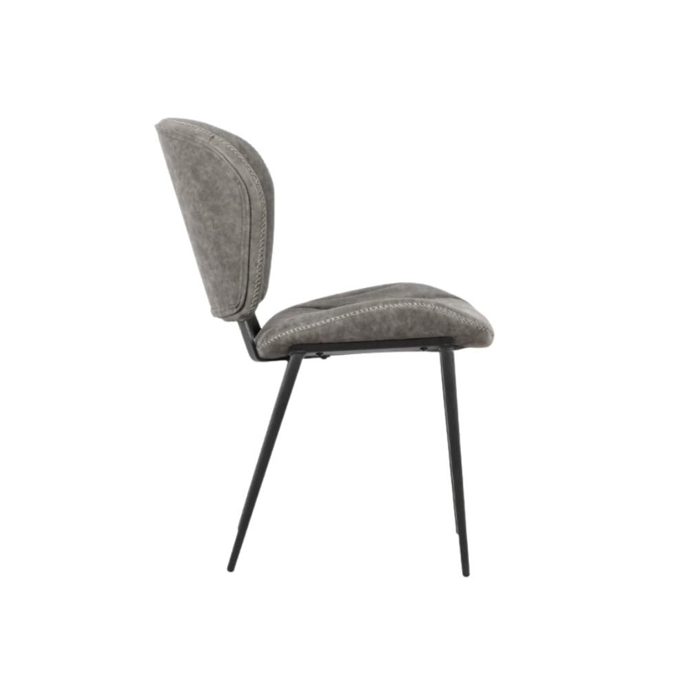 Sedia con gambe in metallo nero colore grigio chiaro Elice