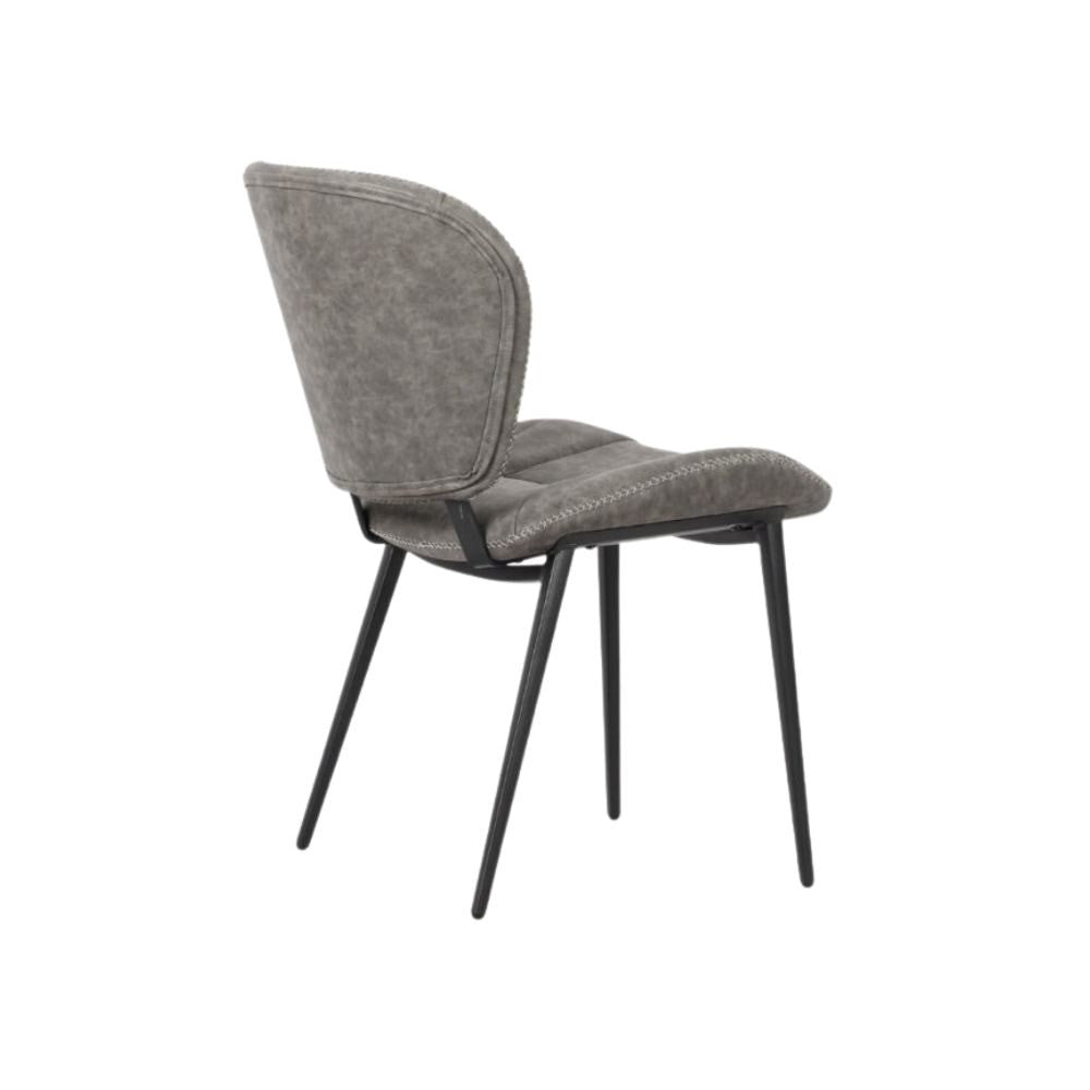 Sedia con gambe in metallo nero colore grigio chiaro Elice