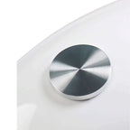 Tavolino da salotto con piano in vetro ovale e struttura bianco lucido 115x65x40 Miranda