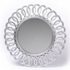 Specchio decorativo rotondo da parete 60x60 cm con cornice ad anelli concatenati silver MR741