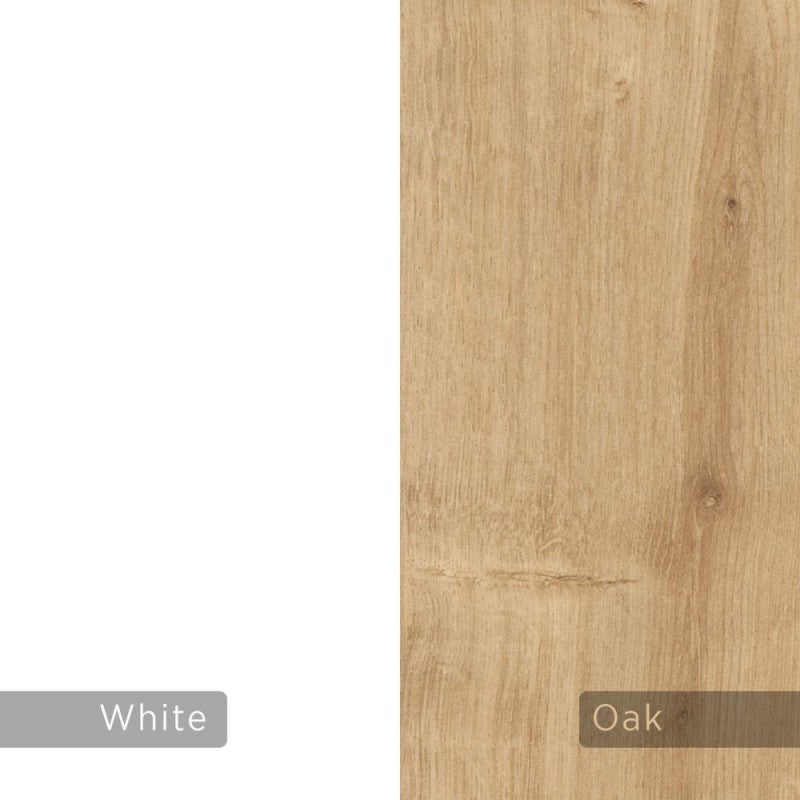 Porta TV bianco e struttura rovere con 2 ante Klappe 125,5x33x56,5