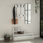 Mobile ingresso bianco con scarpiera e specchio Vesty