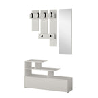 Mobile ingresso bianco con scarpiera e specchio Vesty