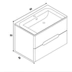 Mobile bagno sospeso 90cm con lavabo colore grigio chiaro Varano