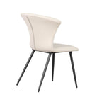 Sedia con gambe in metallo nero e schienale avvolgente beige Core