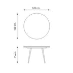 Tavolo rotondo allungabile bianco con gambe nere Cordelia 120x120x75